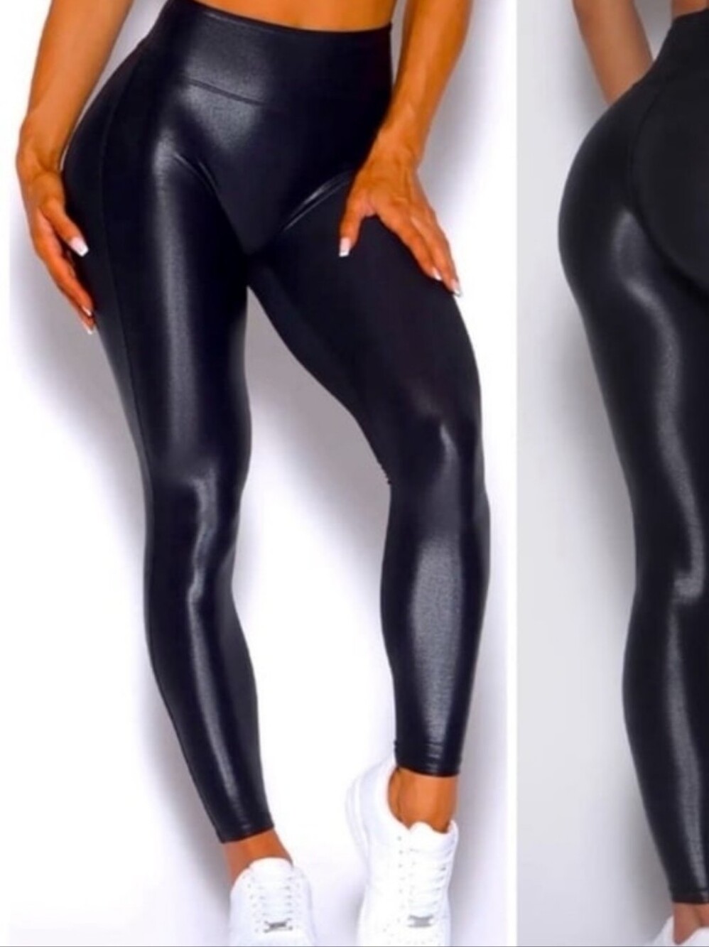 Bombshell Sportswear High-Waist Black Shiny Sculpting Leggings